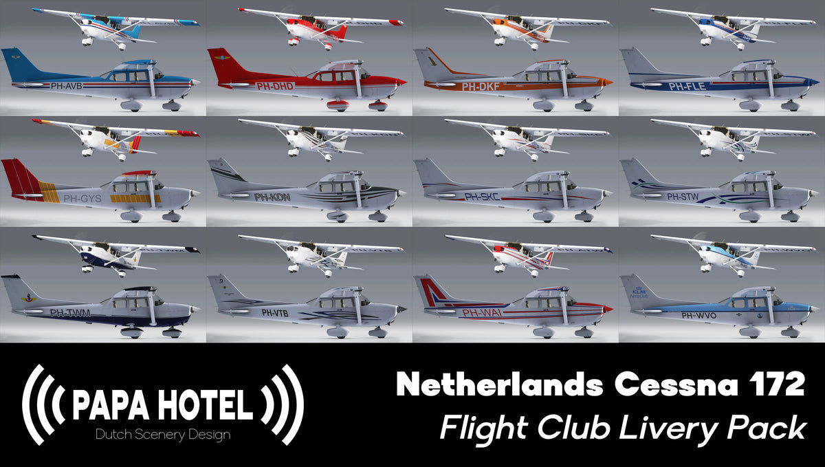 Netherlands C172 Flying Club Livery Pack MSFS by Papa Hotel